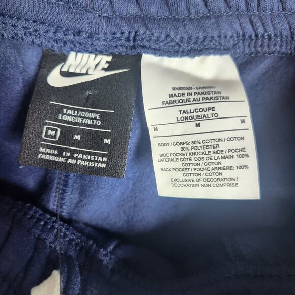 NEW Nike Club Graphic Lounge Shorts Sweats M Tall Navy Blue Big Swoosh Men's NWT - Picture 3 of 14